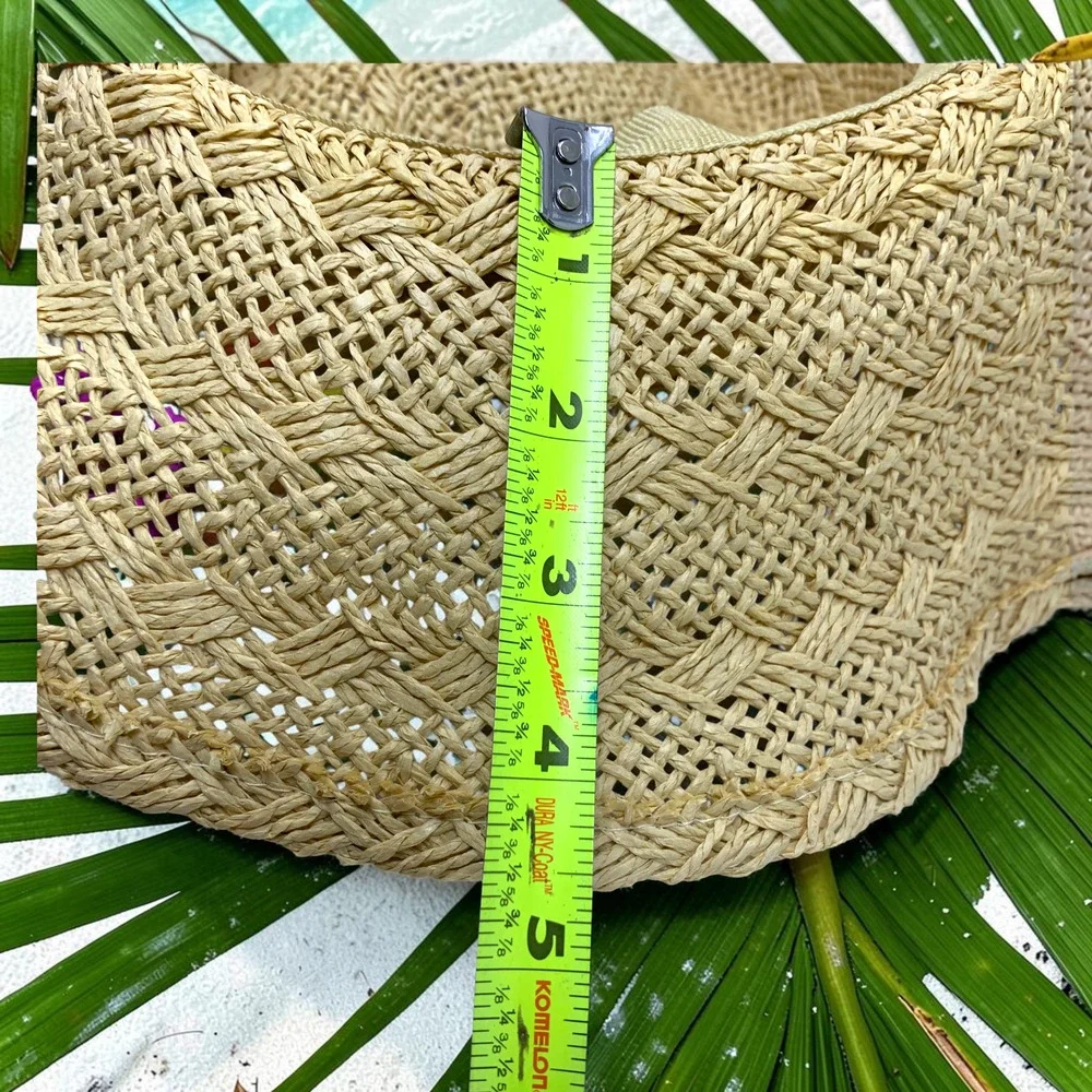 Banana Republic M/L Floppy Straw Sun Hat Natural Raffia Paper Wide Brim Beachy